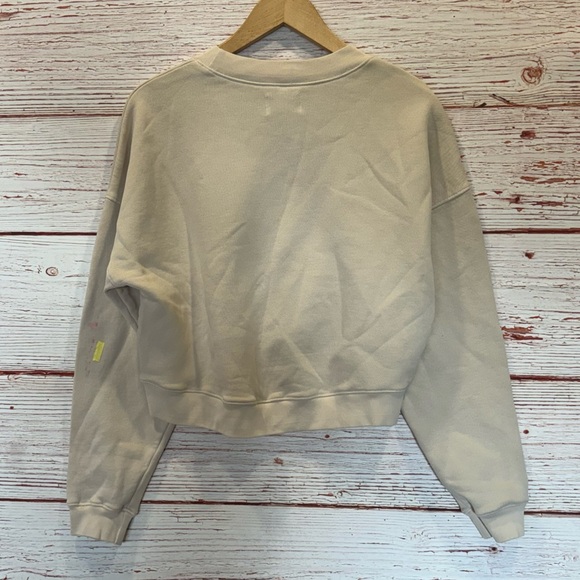 MATE the Label Fleece Cropped Sweatshirt in Bone Sz S - Picture 6 of 9